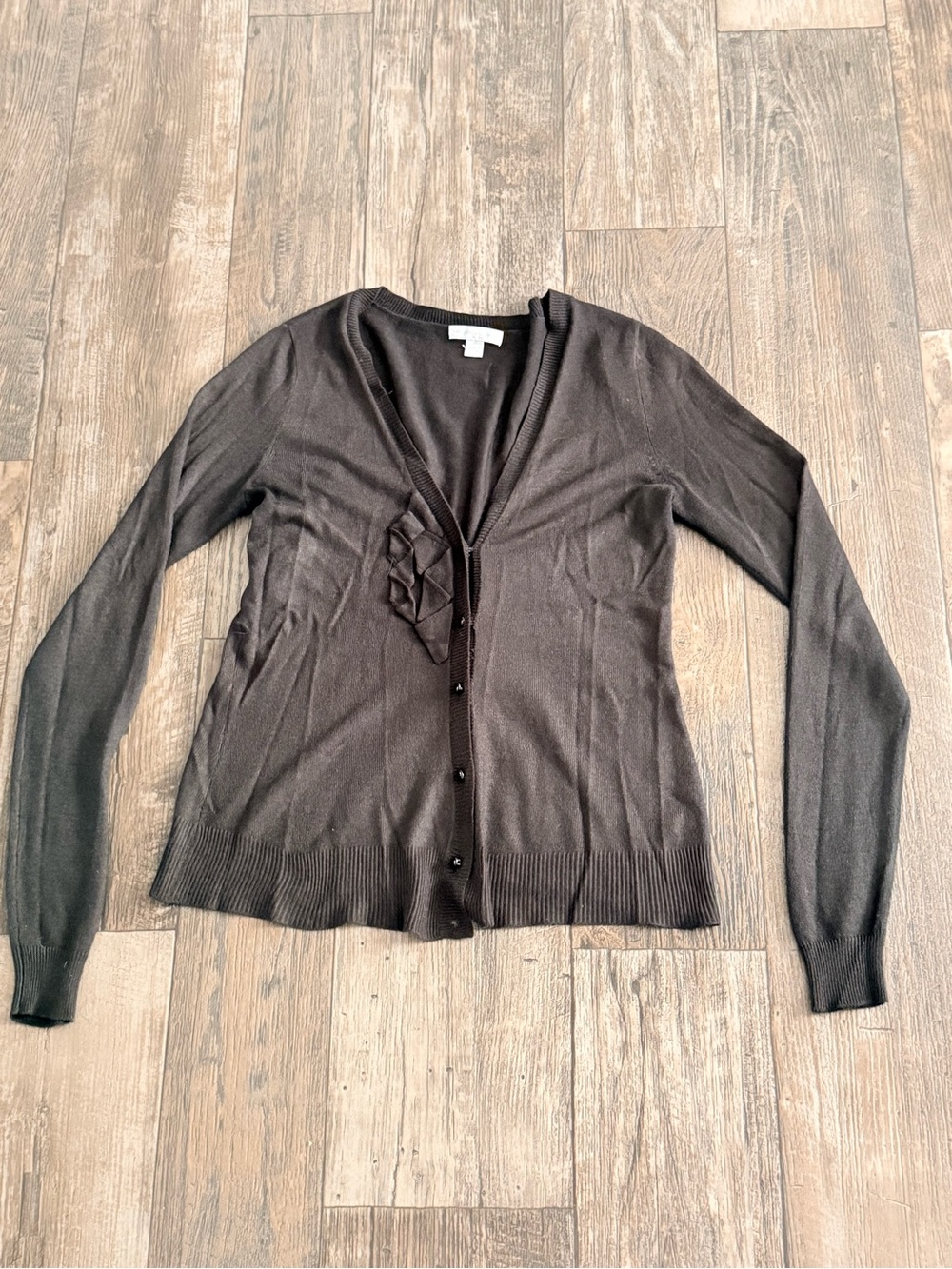 Charcoal V-Neck Women's Cardigan Sweater